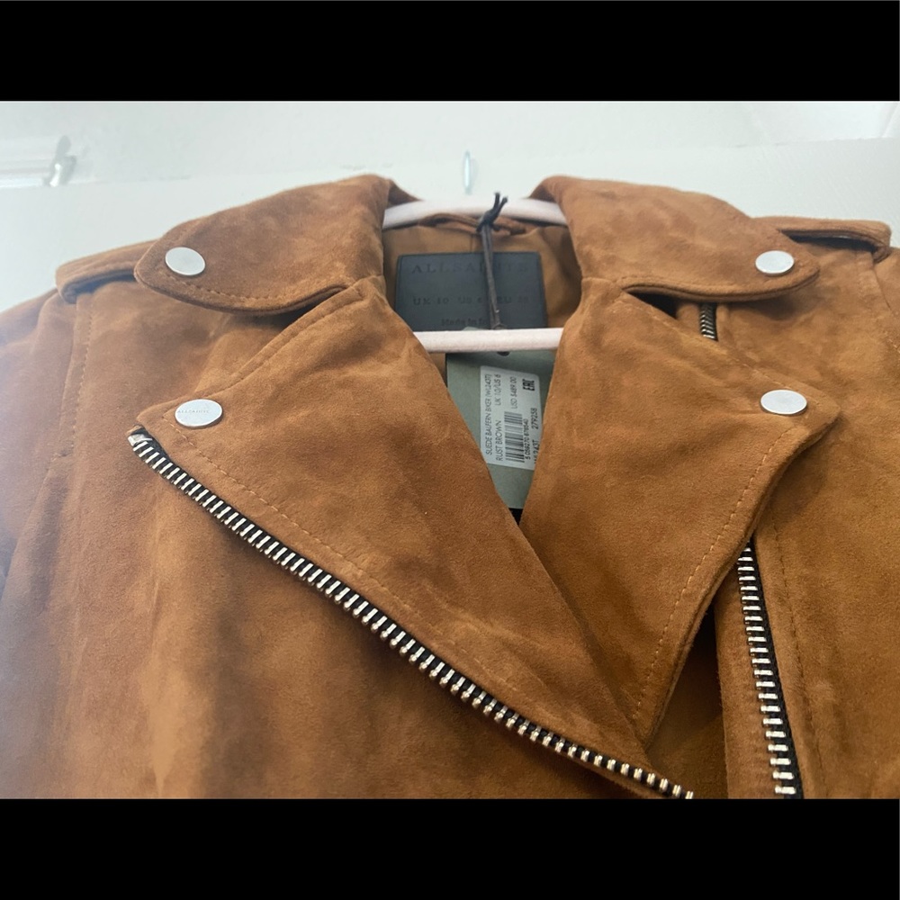 Allsaints Suede Balfern Biker Jacket - Picture 6 of 13